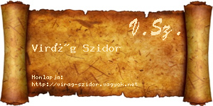 Virág Szidor névjegykártya